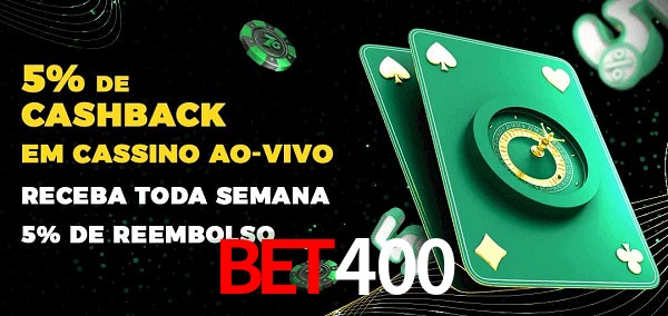 Promoções do cassino ao Vivo bet400